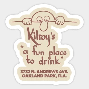 Kilroy's Bar Retro Defunct Florida Tourist Souvenir Sticker